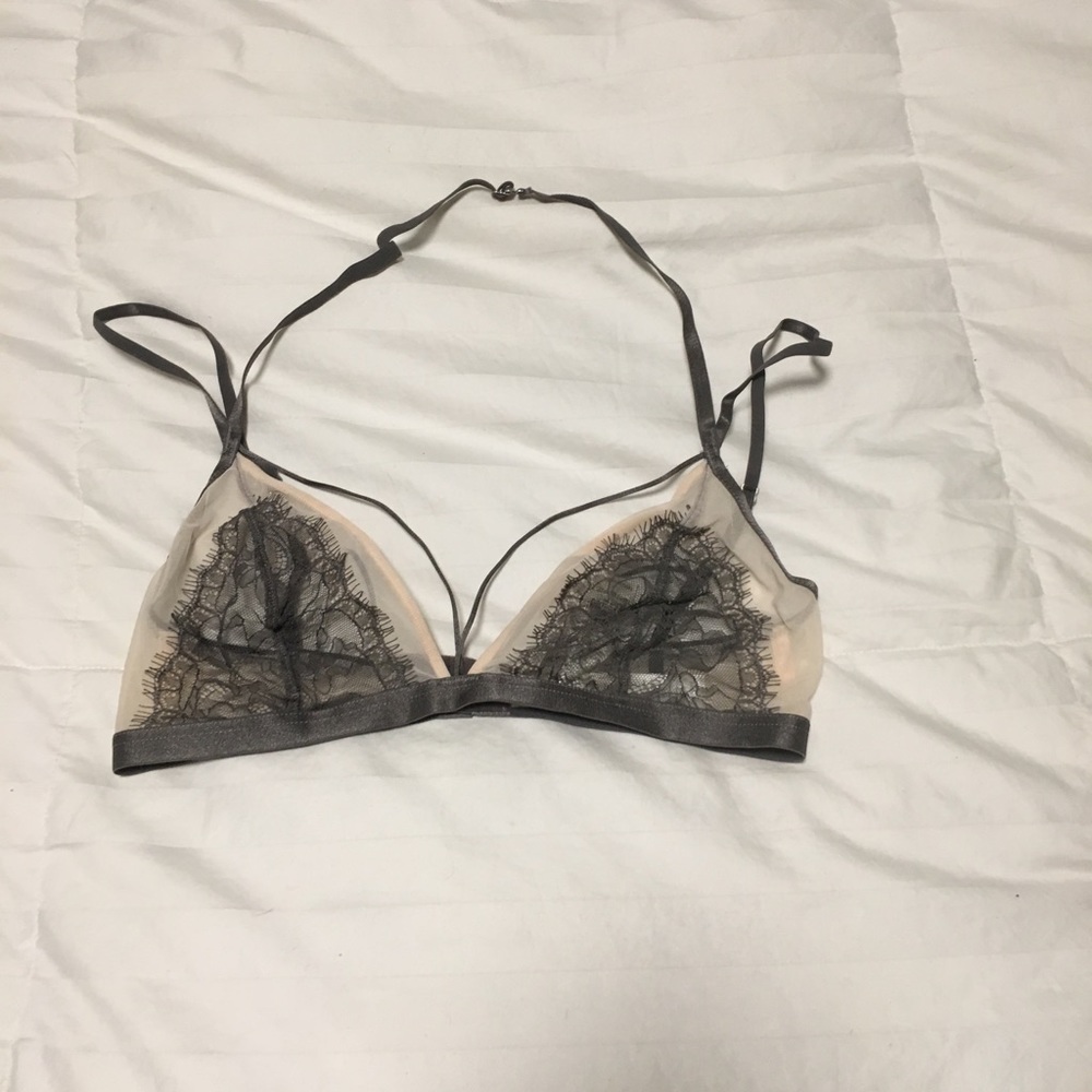 Top shop sheer lace halter bralette size 6